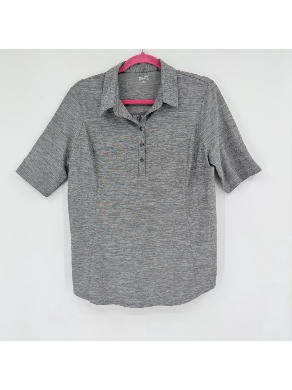 Duluth Trading Womens Size M Gray Performance Polo Half Sleeve Shirt Outdoorsy